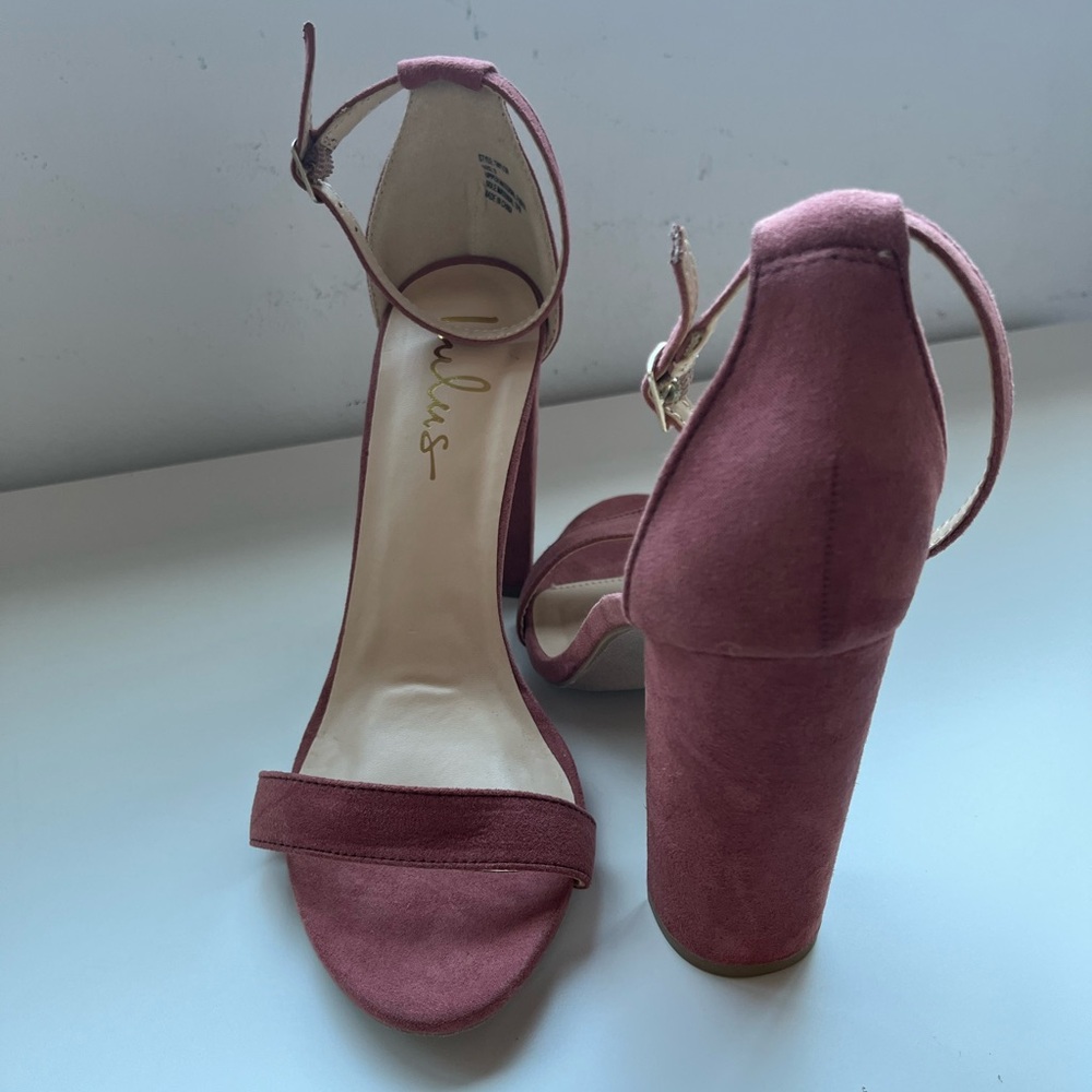 Lulus Taylor Suede Block Heel - Mauve Color
